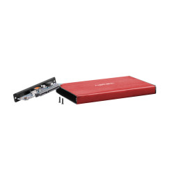 Externý box pre HDD 2,5'' USB 3.0 Natec Rhino Go, červený, hliníkové telo