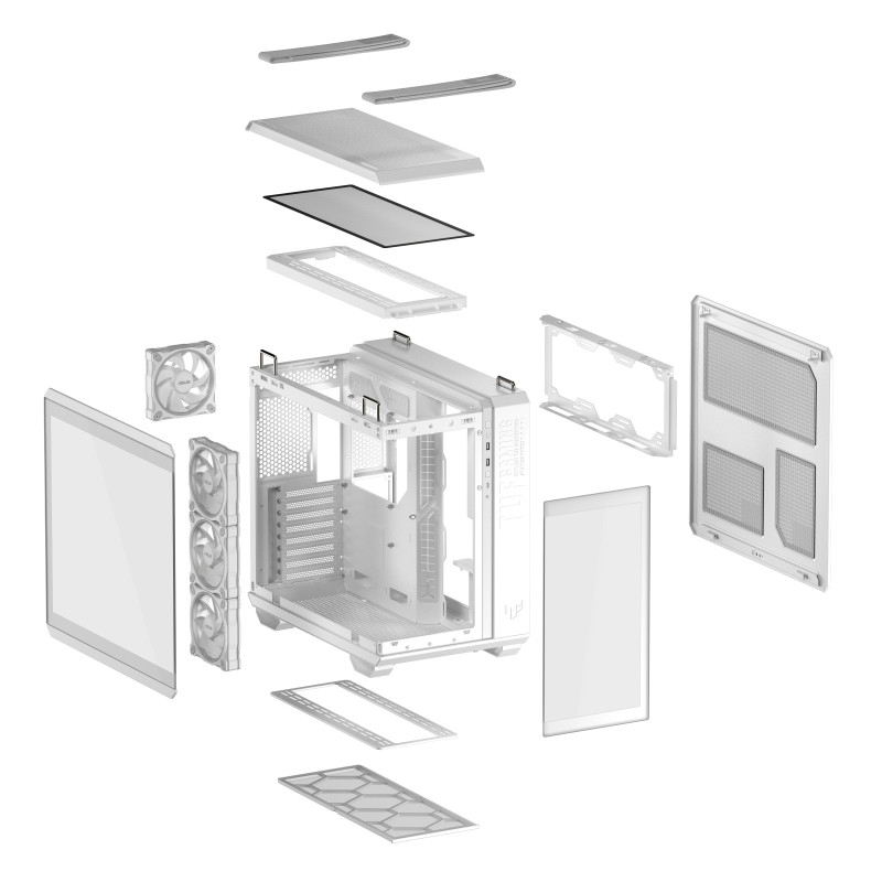 ASUS case GT502 HORIZON WHITE, ARGB, TEMPERED GLASS