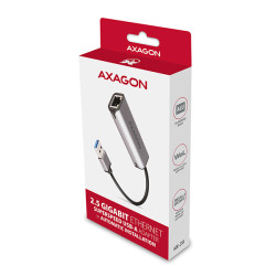 AXAGON ADE-25R USB-A 3.2 Gen 1 - 2.5 Gigabit Ethernet sieťová karta, Realtek 8156, auto install, sivá