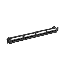 LANBERG PATCH PANEL 24 PORTOV 1U 19'' CAT.6A UTP ČIERNY
