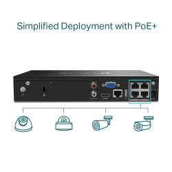 TP-LINK - VIGI NVR1004H-4P 4 Channel POE Network Video Recorder