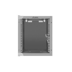 LANBERG RACKOVÁ SKRIŇA 10'' NÁSTENNÁ 6U/280X310 (FLAT PACK) S PRESKLENÝMI DVERMI ŠEDÁ