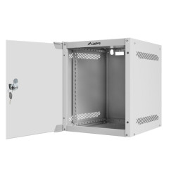 LANBERG RACKOVÁ SKRIŇA 10'' NÁSTENNÁ 6U/280X310 (FLAT PACK) S PRESKLENÝMI DVERMI ŠEDÁ