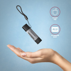 AXAGON CRE-DAC, USB-C + USB-A, 5 Gbps - MINI čítačka kariet, 2-slot & lun SD/microSD, podpora UHS-I