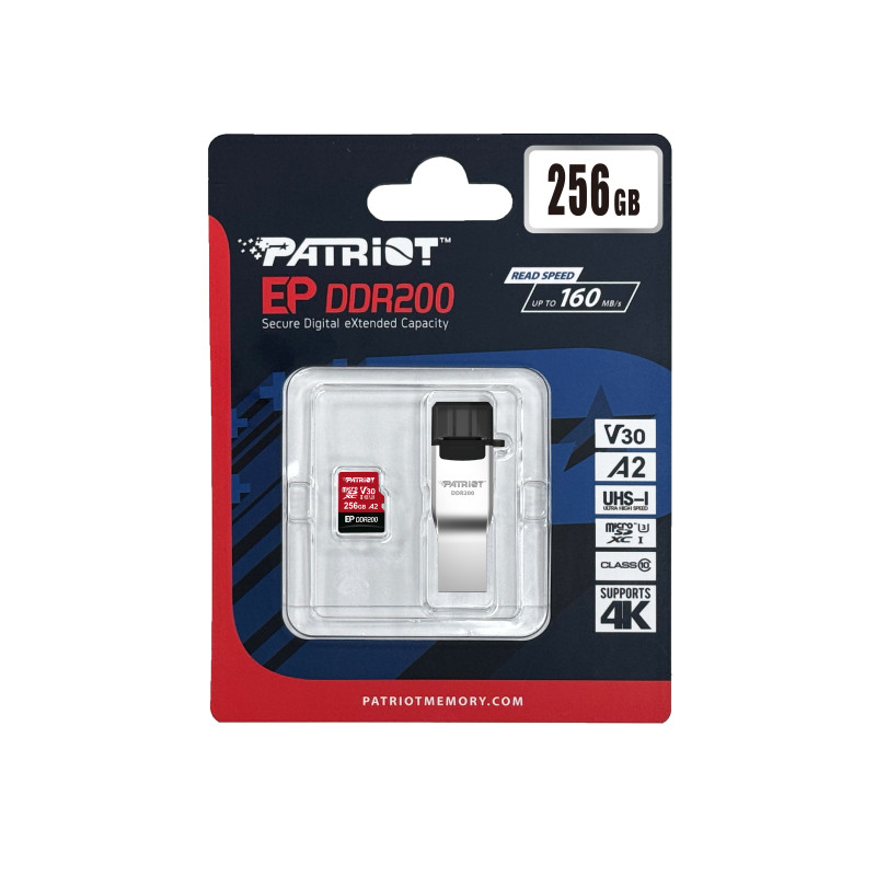 Patriot EP DDR200 + čítačka/Micro SDXC/256GB/UHS-I U3 / Class 10