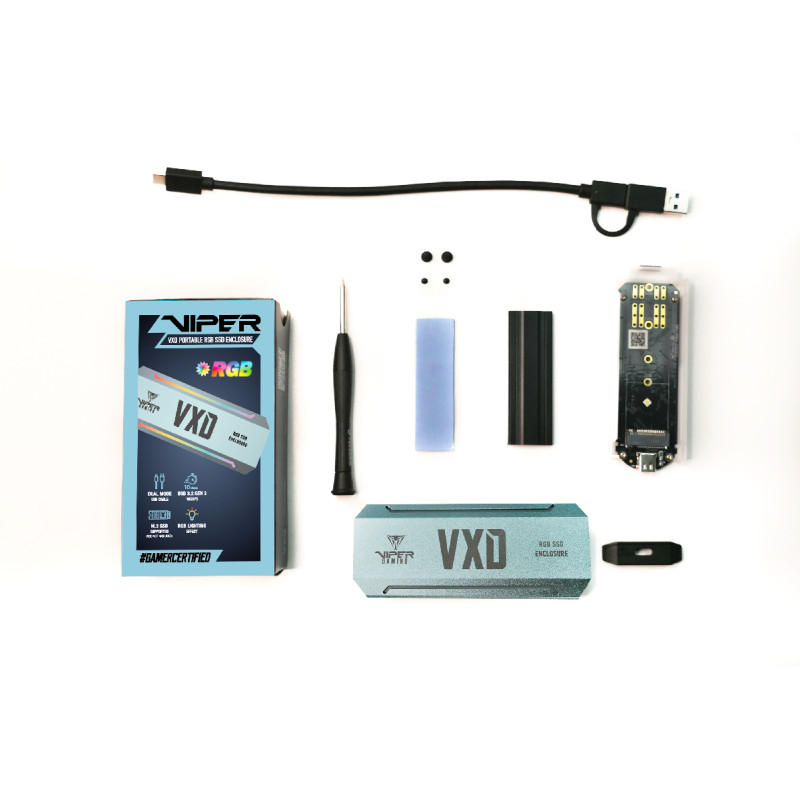 Patriot VXD externý box USB 3.2 M.2 NVMe SSD RGB