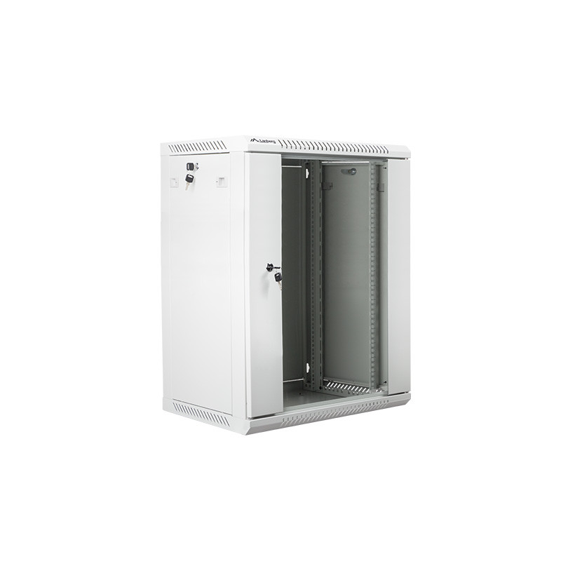 LANBERG - Nástenný rack 19'' 15U 600X450mm šedý flat pack