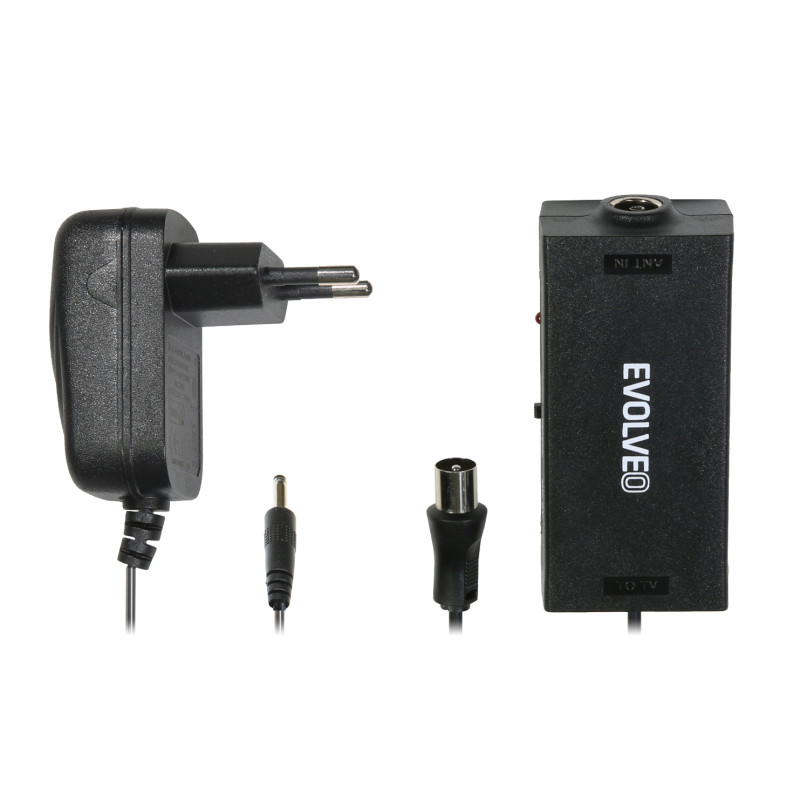 EVOLVEO Amp 1, anténny zosilňovač FM/DAB+/DVB-T2, filter LTE,4G,5G
