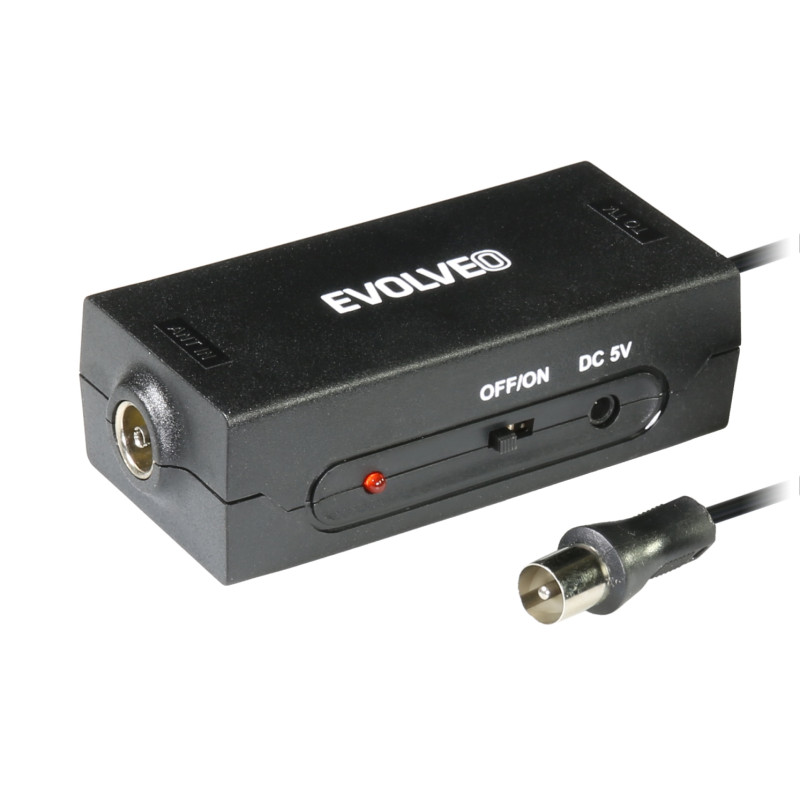 EVOLVEO Amp 1, anténny zosilňovač FM/DAB+/DVB-T2, filter LTE,4G,5G