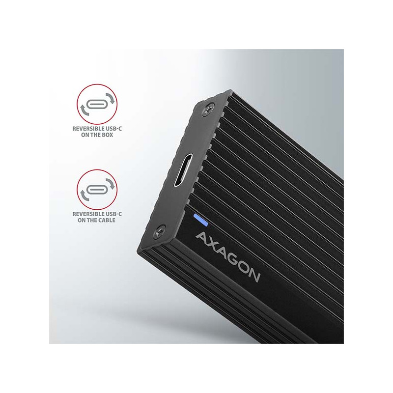 AXAGON EEM2-GTR, USB-C 3.2 Gen 2 - M.2 NVMe SSD kovový THIN RIB box