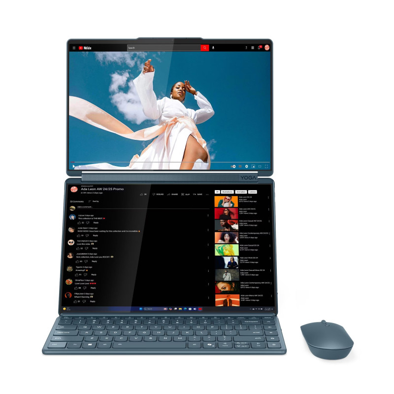 Lenovo Yoga Book 9/14IAH10/U7-255H/14''/2880x1800/T/32GB/1TB/Intel int/W11P/Tidal Teal/3R On-Site