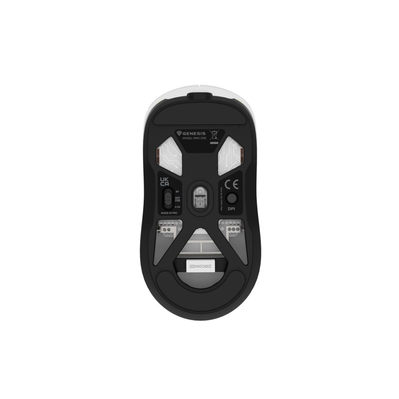 Genesis herná myš ZIRCON 660/Herná/Optická/12 000 DPI/Drôtové/Bezdrôtové/Biela