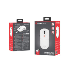 Genesis herná myš ZIRCON 660/Herná/Optická/12 000 DPI/Drôtové/Bezdrôtové/Biela