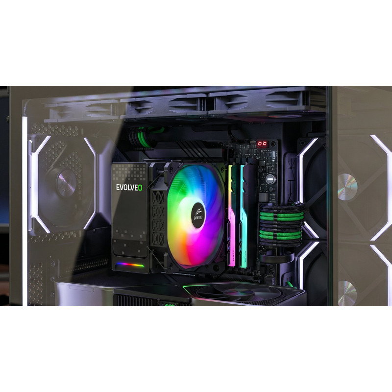 EVOLVEO QuietCool5, CPU chladič, 6x heatpipe, čierny