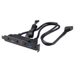 AKASA - USB 3.1 gén 2 typ C a 2x Typ A 3.0 záslepka