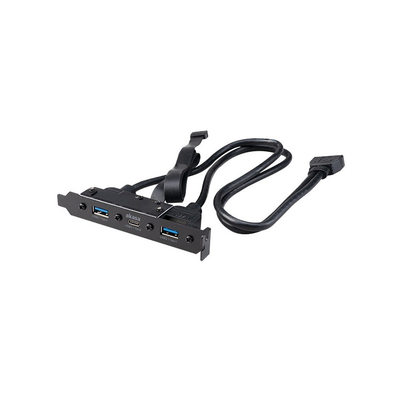 AKASA - USB 3.1 gén 2 typ C a 2x Typ A 3.0 záslepka