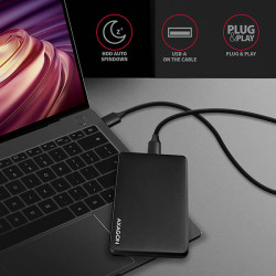 AXAGON EE25-SL, USB 3.2 Gen 1 - SATA 6G, 2.5'' SLIDE box, bezšroubový, černý