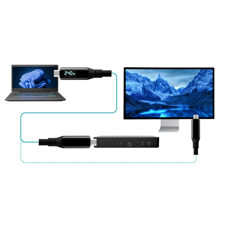 i-tec Thunderbolt 4/USB4 Class Pro Cable 240W s LCD (40Gbps, 150cm)