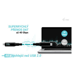 i-tec Thunderbolt 4/USB4 Class Pro Cable 240W s LCD (40Gbps, 150cm)