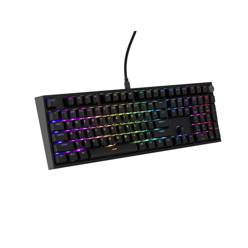 Herná mechanická klávesnica Genesis THOR 404/RGB/Gateron Yellow Pro/Drôtové USB-A/US layout/Čierna