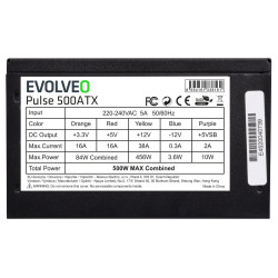 EVOLVEO Pulse 500, zdroj 500W, ATX, tichý, bulk, 3YRW