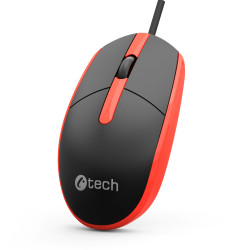 Myš C-TECH WM-10, černočervená, USB