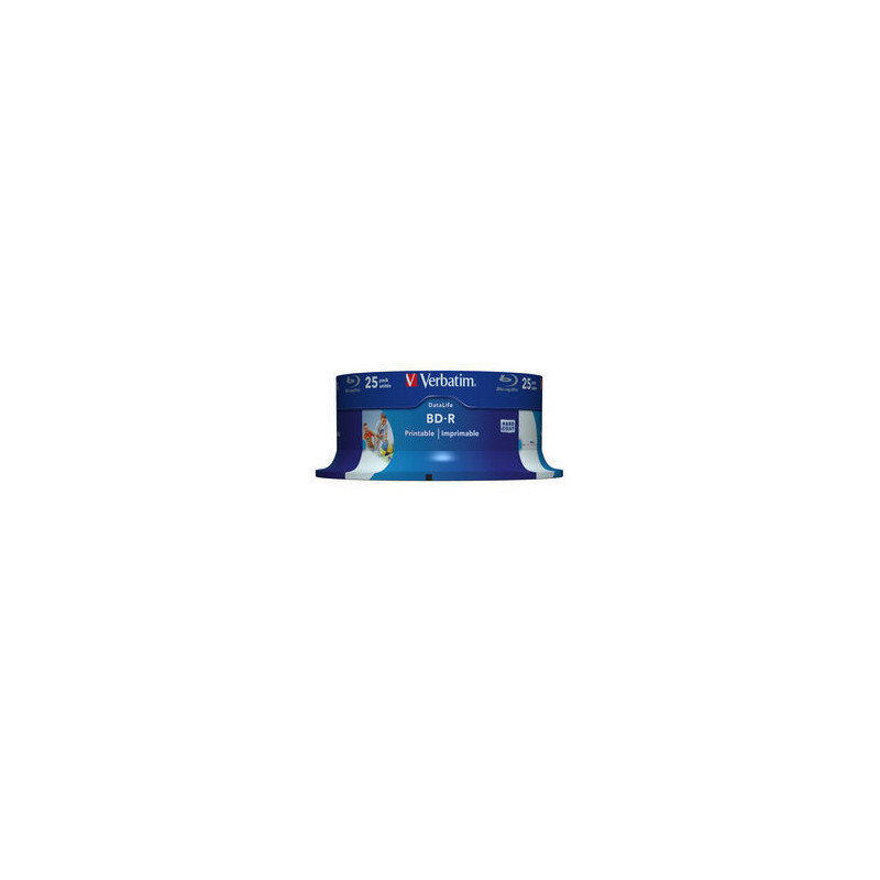 VERBATIM BD-R SL(25-Pack)Spindl/6x/25GB/Printable