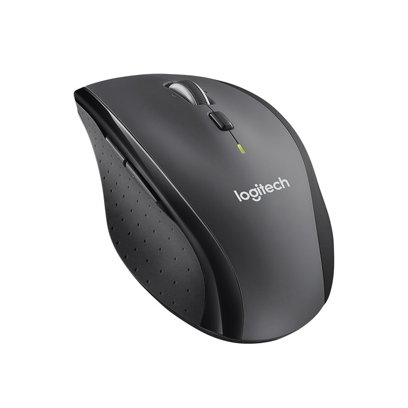 Logitech M705/Ergonomická/Optická/Pre pravákov/Bezdrôtová USB/Strieborná