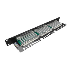 19'' patch panel Solarix 24 x RJ45 CAT5E STP 1U SX24-5E-STP-BK-N