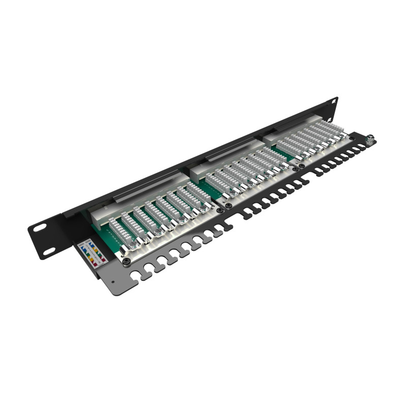 19'' patch panel Solarix 24 x RJ45 CAT5E STP 1U SX24-5E-STP-BK-N