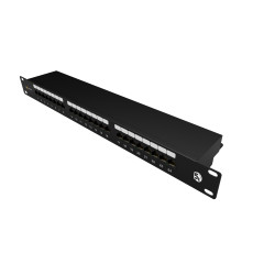 19'' patch panel Solarix 24 x RJ45 CAT5E STP 1U SX24-5E-STP-BK-N