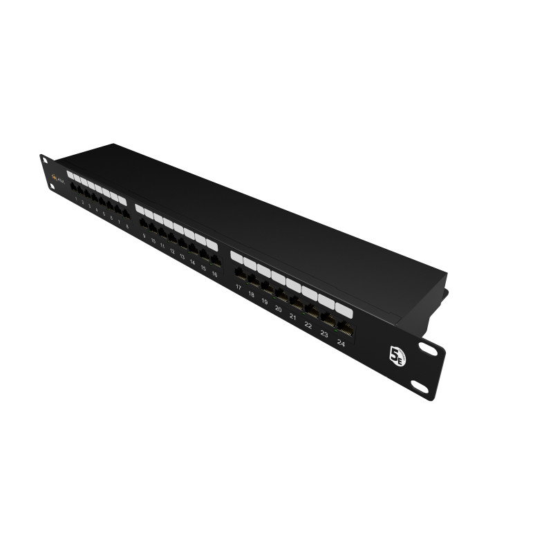 19'' patch panel Solarix 24 x RJ45 CAT5E STP 1U SX24-5E-STP-BK-N