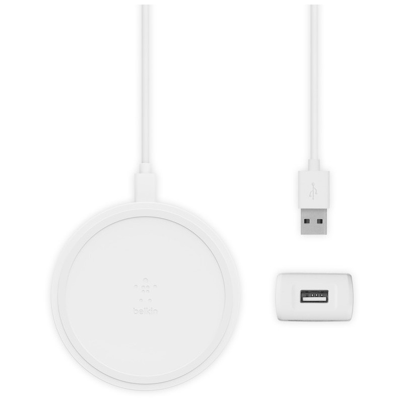 BELKIN 10W bezdrôtová nabíjačka so zdrojom a káblom, biela