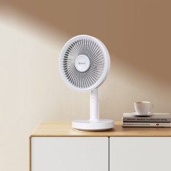FELLOWES - Platinet PRDF0576 stolný ventilátor 12,5 cm, odnímateľná základňa, akumulátor 1800 mAh, biela-šedá