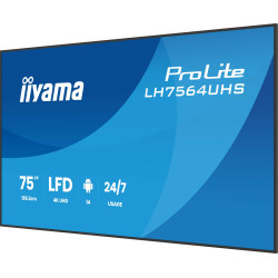 75'' iiyama LH7564UHS-B1AG: VA, 4K UHD, Android, 24/7
