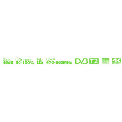 EVOLVEO HDO, aktívna vonkajšia DVB-T2 anténa, filter LTE,4G,5G