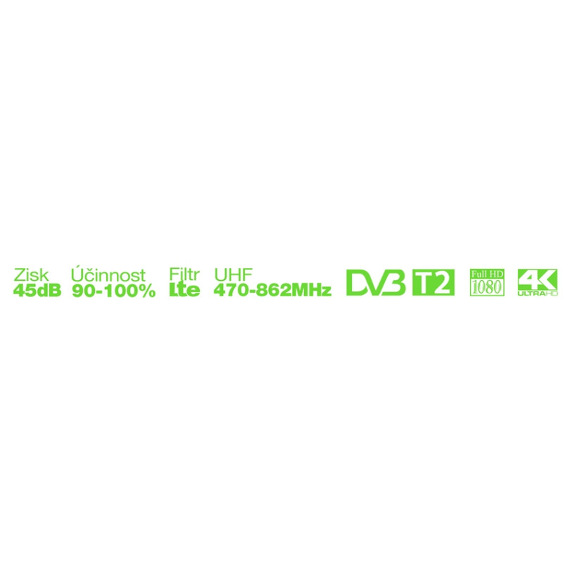 EVOLVEO HDO, aktívna vonkajšia DVB-T2 anténa, filter LTE,4G,5G