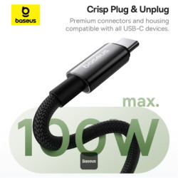 NONAME - Baseus dátový magnetický kábel Tungsten Gold USB-C/USB-C 1m 100W černý