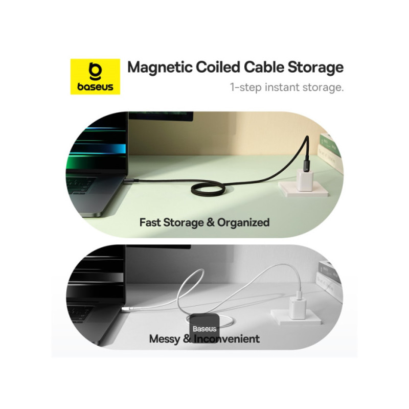 NONAME - Baseus dátový magnetický kábel Tungsten Gold USB-C/USB-C 1m 100W černý