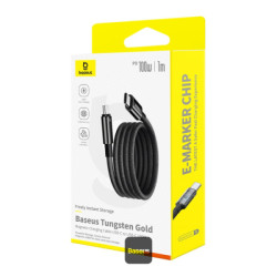 NONAME - Baseus dátový magnetický kábel Tungsten Gold USB-C/USB-C 1m 100W černý