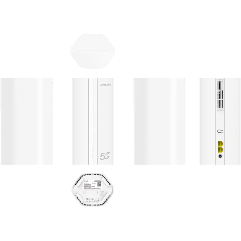 Tenda 5G01 WiFi AX1500 5G NR/4G+ LTE router, 2x GWAN/GLAN, IPV6, Mesh, WPA3, NanoSIM, CZ App