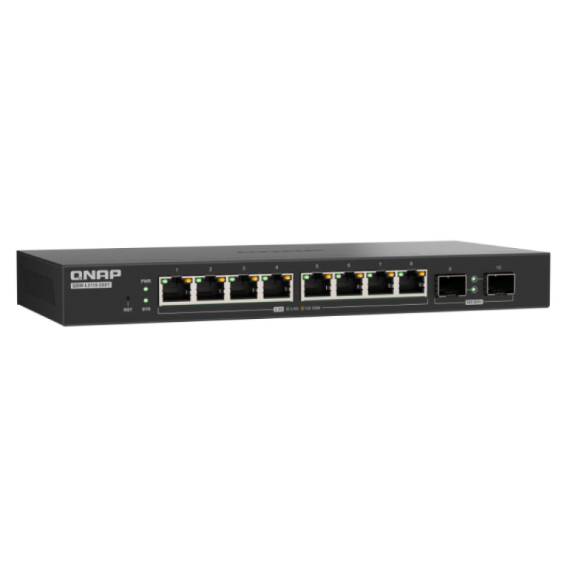 QNAP switch QSW-L2110-2S8T (8x 2,5GbE port, 2x 10Gb SFP+ port, Lite Managed)