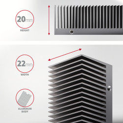 AXAGON CLR-M2XT, hliníkový pasívny chladič pre jedno aj oboustranný M.2 SSD disk, výška 24 mm