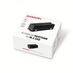 AXAGON CLR-M2XT, hliníkový pasívny chladič pre jedno aj oboustranný M.2 SSD disk, výška 24 mm