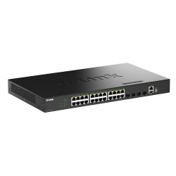 D-Link DGS-1530-28P/E 24 Portov GE PoE(30W) + 4 Porty 10G SFP+ Smart Managed Switch, 370W