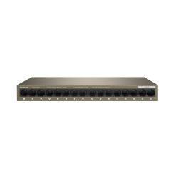 Tenda TEG1016M 16-port Gigabit Switch, 16x 10/100/1000 Mb/s, Fanless, MAC 8K, napájanie AC/DC, aj múr