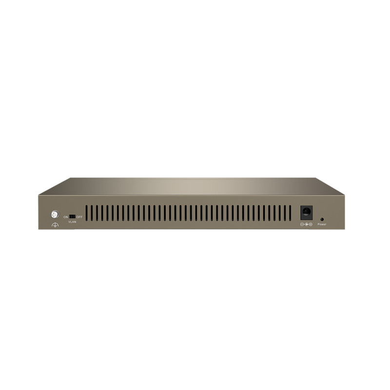Tenda TEG1016M 16-port Gigabit Switch, 16x 10/100/1000 Mb/s, Fanless, MAC 8K, napájanie AC/DC, aj múr