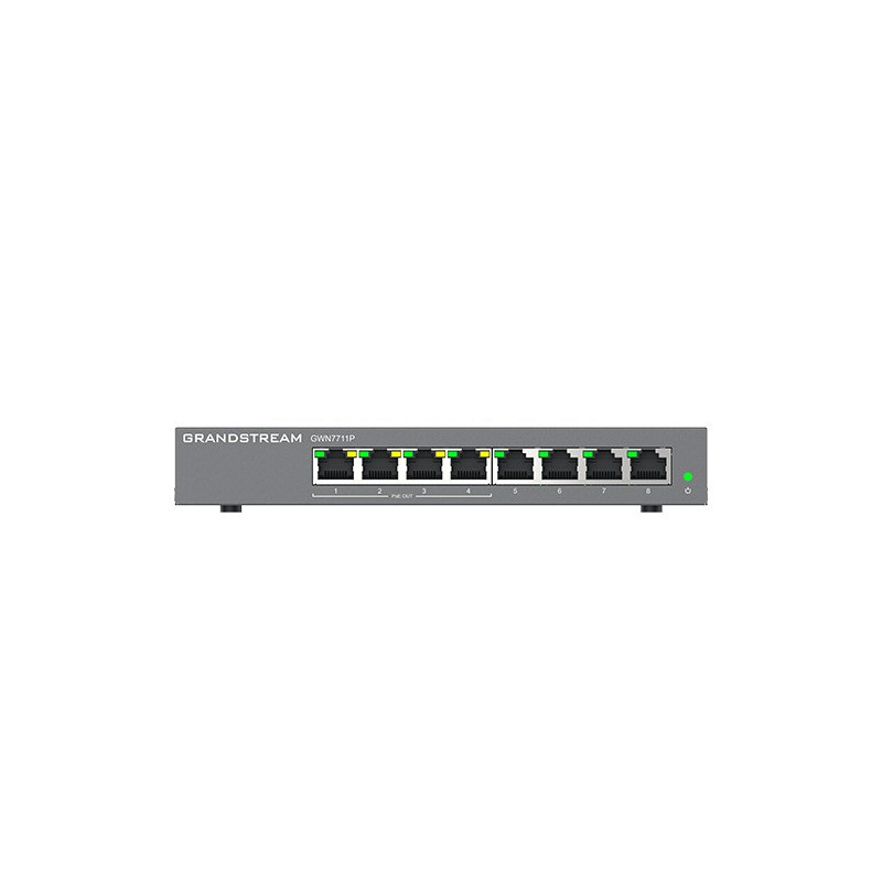 Grandstream GWN7711P Layer 2 Lite managed switch, 8 portov, 4x PoE/PoE+