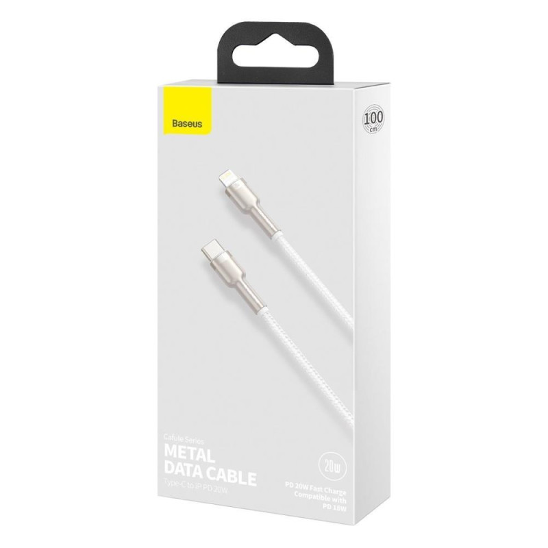 NONAME - Baseus Dátový kábel Cafule USB-C/Lightning PD 20W 1m biely