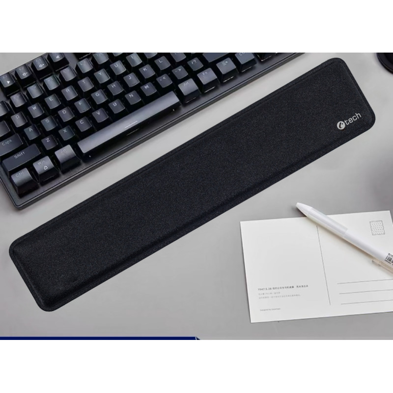 Podpera zápästia ku klávesnici C-TECH KPG-01, pamäťová pena, čierna, 450x93x25mm